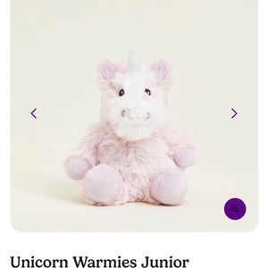 Warmies Junior Pink/White/Purple Unicorn Plush 9” Weighted Very Soft VGUC
